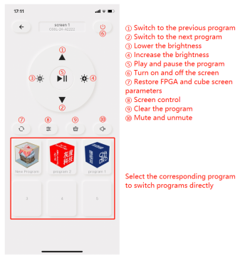 cube led display remote control